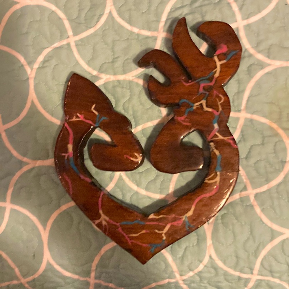 Buck and doe wood art